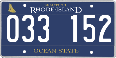 RI license plate 033152