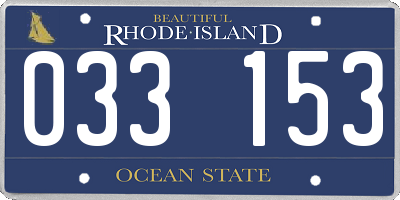 RI license plate 033153