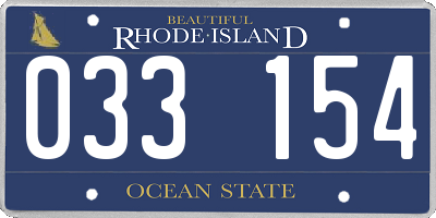 RI license plate 033154