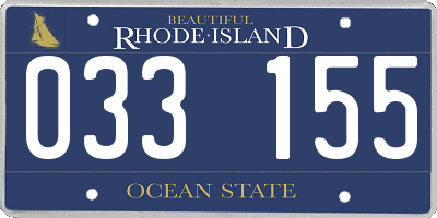 RI license plate 033155