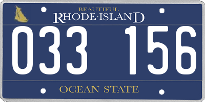 RI license plate 033156