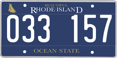 RI license plate 033157