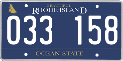 RI license plate 033158