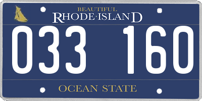 RI license plate 033160