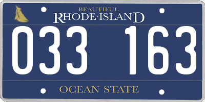 RI license plate 033163