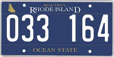 RI license plate 033164
