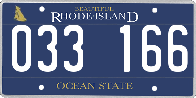 RI license plate 033166