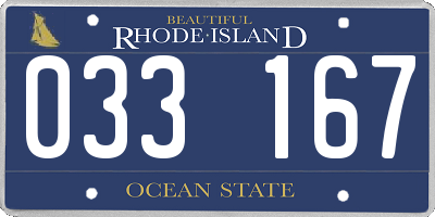 RI license plate 033167