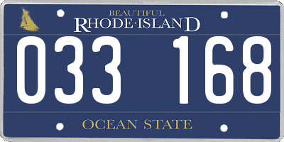 RI license plate 033168