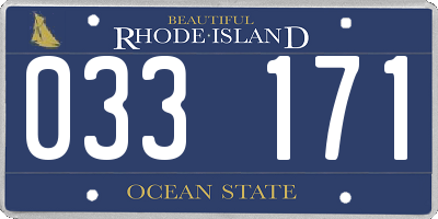 RI license plate 033171
