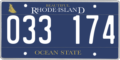 RI license plate 033174