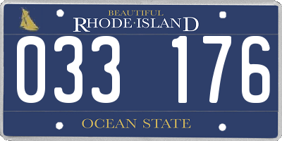 RI license plate 033176