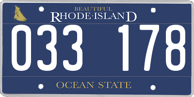 RI license plate 033178