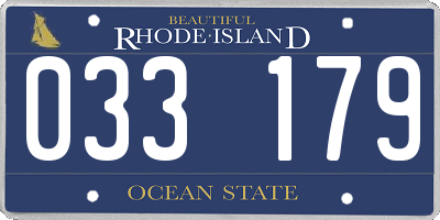 RI license plate 033179