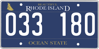 RI license plate 033180