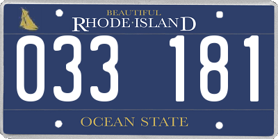 RI license plate 033181