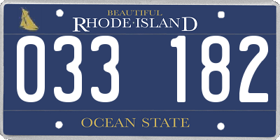 RI license plate 033182