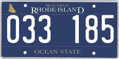 RI license plate 033185