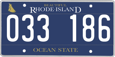 RI license plate 033186