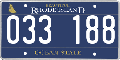 RI license plate 033188