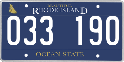 RI license plate 033190