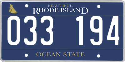RI license plate 033194
