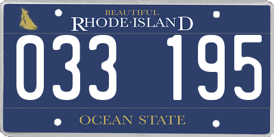 RI license plate 033195