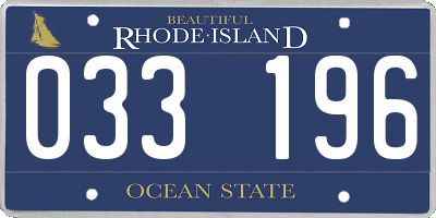 RI license plate 033196