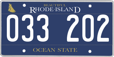 RI license plate 033202