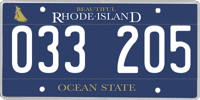 RI license plate 033205