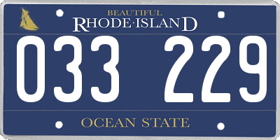 RI license plate 033229