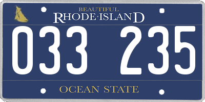 RI license plate 033235