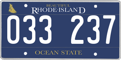 RI license plate 033237