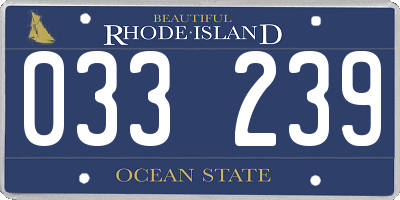 RI license plate 033239