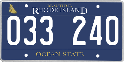 RI license plate 033240