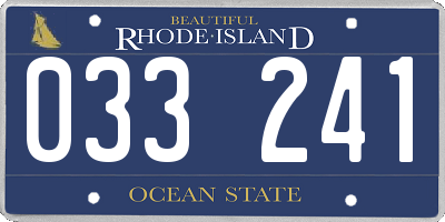 RI license plate 033241