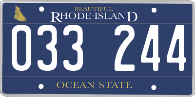 RI license plate 033244