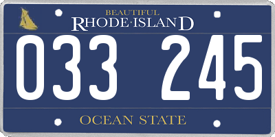 RI license plate 033245