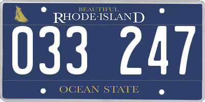 RI license plate 033247