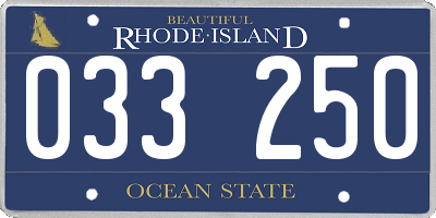RI license plate 033250