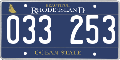 RI license plate 033253
