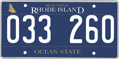 RI license plate 033260