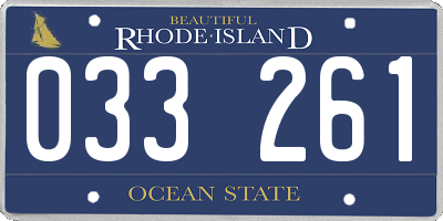 RI license plate 033261