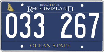 RI license plate 033267