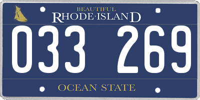 RI license plate 033269
