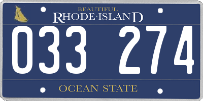 RI license plate 033274