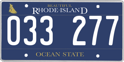 RI license plate 033277