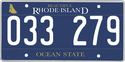 RI license plate 033279