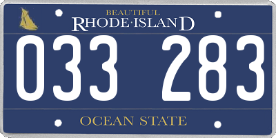 RI license plate 033283