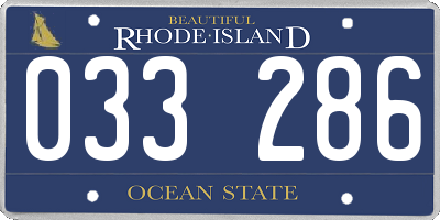 RI license plate 033286